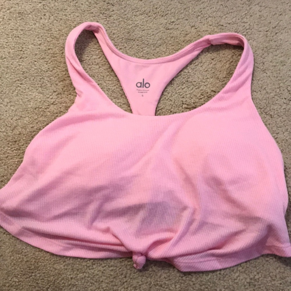 Alo Macaron Pink Knot Bra